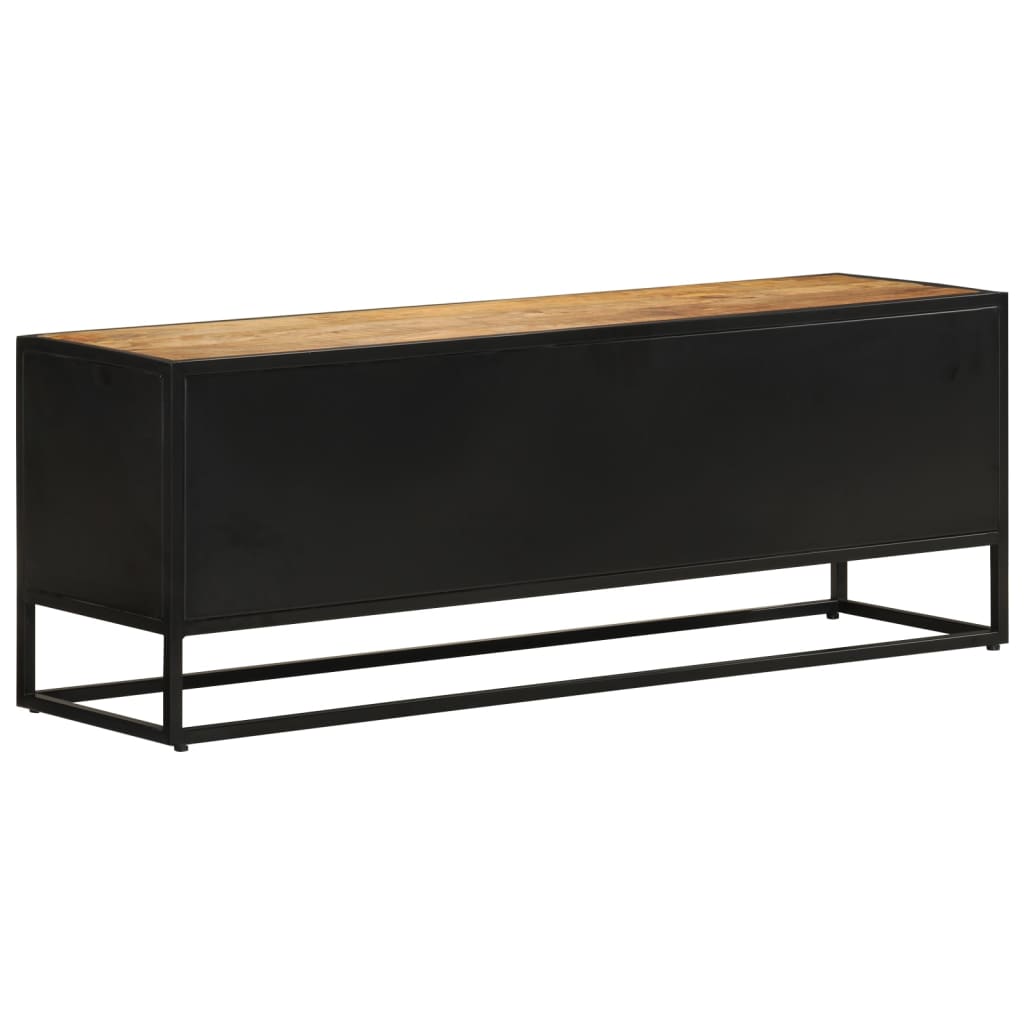 TV-Schrank 110x30x40 cm Raues Massivholz Mango & Eisen