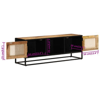 Thumbnail for TV-Schrank 110x30x40 cm Raues Massivholz Mango & Eisen