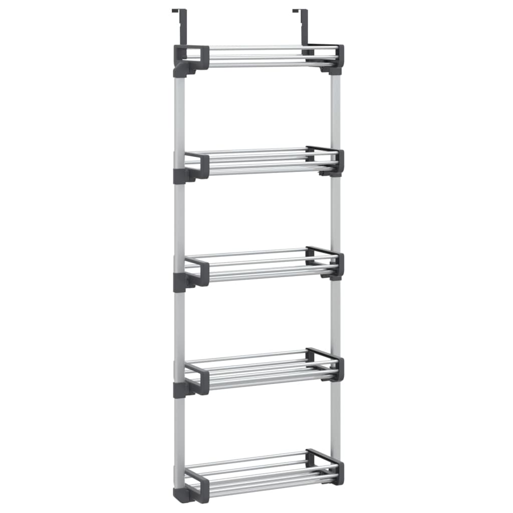 Tür-Organizer mit 5 Ablagen 52x20x135 cm Aluminium