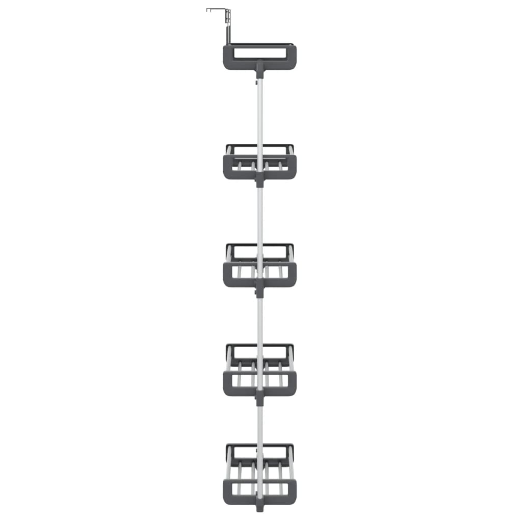 Tür-Organizer mit 5 Ablagen 52x20x135 cm Aluminium