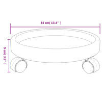 Thumbnail for Pflanzenroller mit Rollen 2 Stk. Grau Durchmesser 34 cm 35 kg