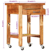 Thumbnail for Küchenwagen 55x55x89 cm Massivholz Akazie