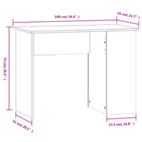 Thumbnail for Schreibtisch Grau Sonoma 100x55x75 cm Holzwerkstoff