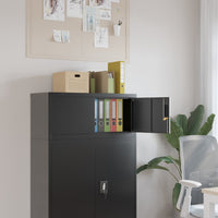 Thumbnail for Aktenschrank Schwarz 90x40x40 cm Stahl