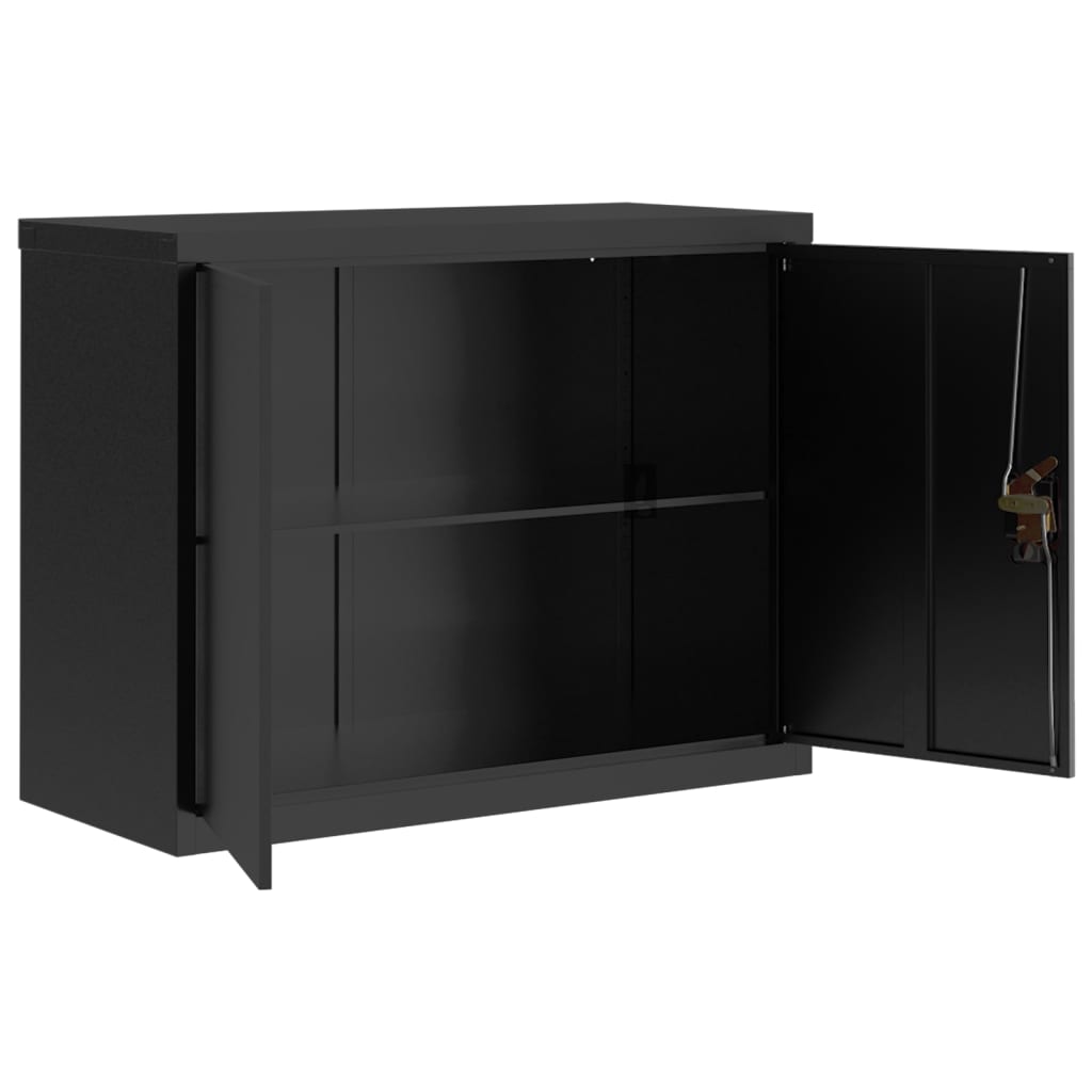 Aktenschrank Schwarz 90x40x70 cm Stahl