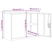 Thumbnail for Aktenschrank Schwarz 90x40x70 cm Stahl