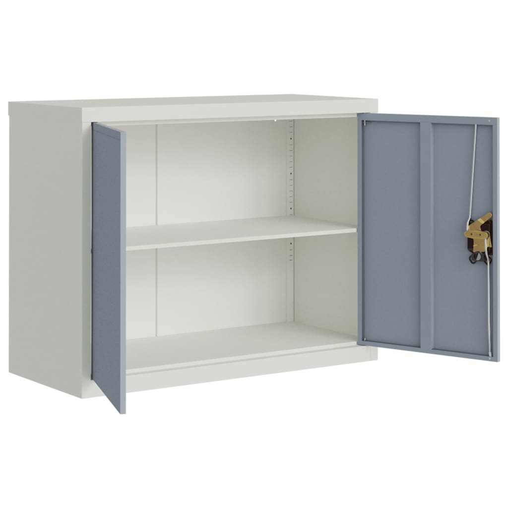 Aktenschrank Hellgrau und Dunkelgrau 90x40x70 cm Stahl