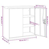 Thumbnail for Aktenschrank Schwarz 90x40x90 cm Stahl