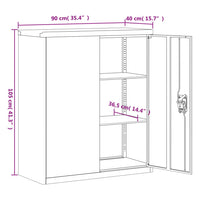 Thumbnail for Aktenschrank Weiß 90x40x105 cm Stahl