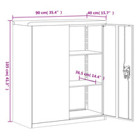 Thumbnail for Aktenschrank Anthrazit 90x40x105 cm Stahl