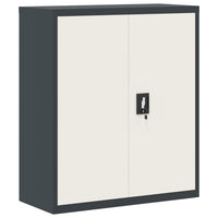 Thumbnail for Aktenschrank Anthrazit und Weiß 90x40x105 cm Stahl