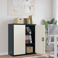 Thumbnail for Aktenschrank Anthrazit und Weiß 90x40x105 cm Stahl