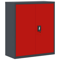 Thumbnail for Aktenschrank Anthrazit und Rot 90x40x105 cm Stahl