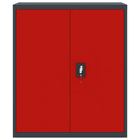 Thumbnail for Aktenschrank Anthrazit und Rot 90x40x105 cm Stahl