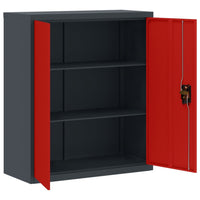 Thumbnail for Aktenschrank Anthrazit und Rot 90x40x105 cm Stahl