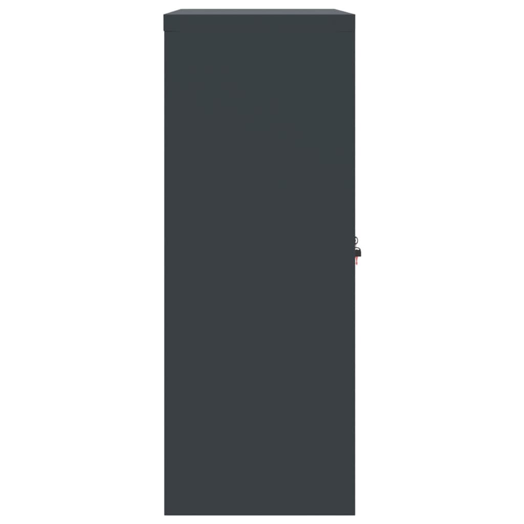 Aktenschrank Anthrazit und Rot 90x40x105 cm Stahl