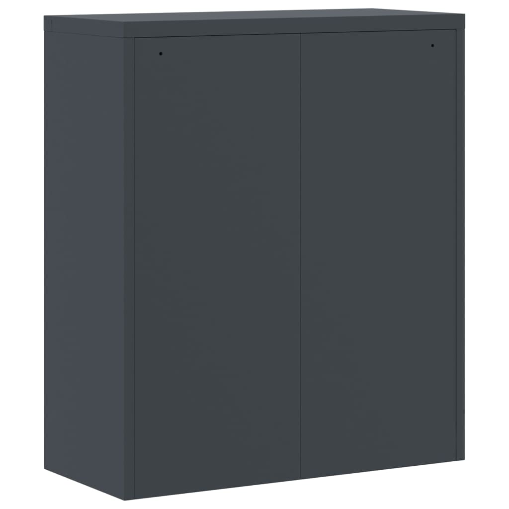 Aktenschrank Anthrazit und Rot 90x40x105 cm Stahl