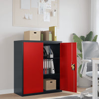Thumbnail for Aktenschrank Anthrazit und Rot 90x40x105 cm Stahl