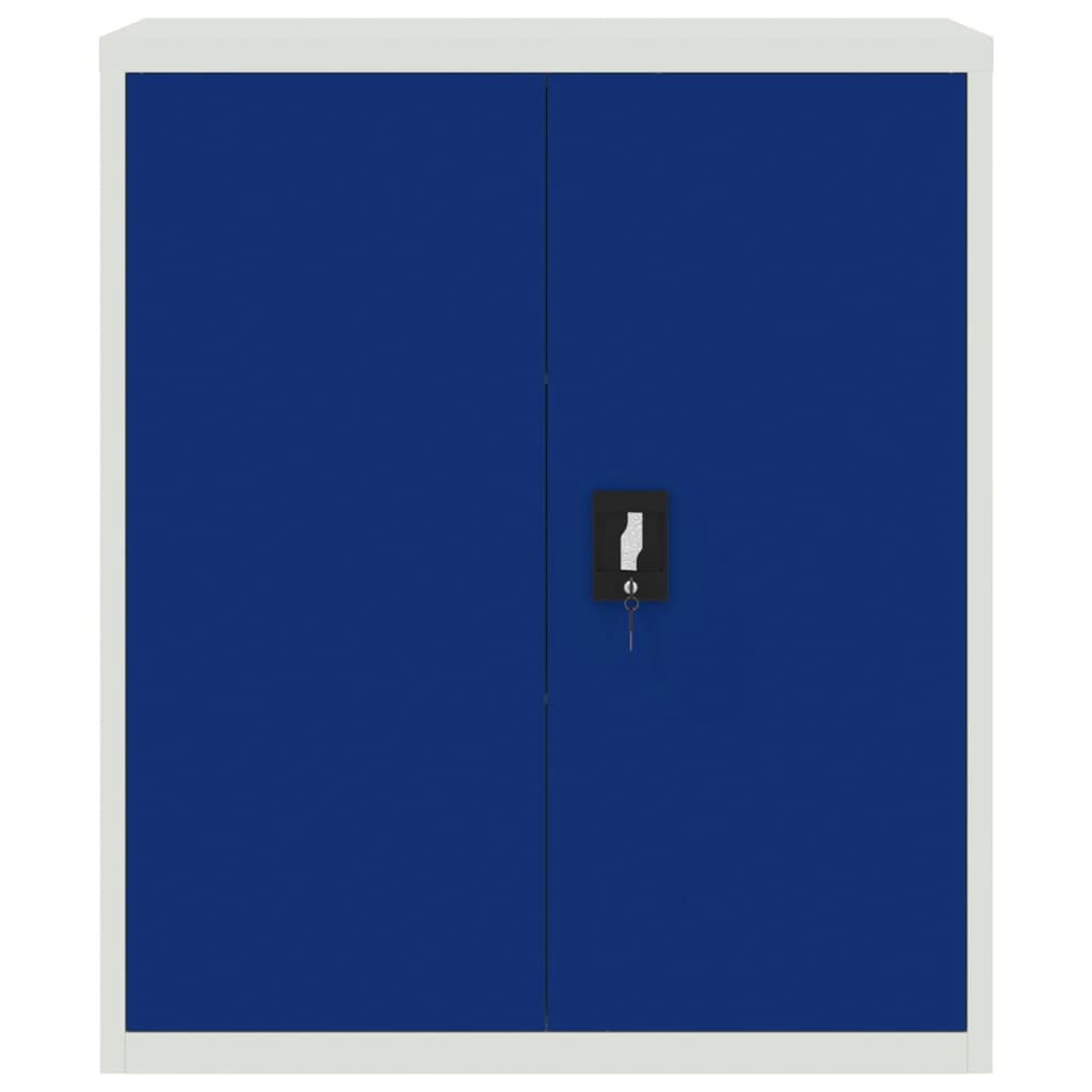 Aktenschrank Hellgrau und Blau 90x40x105 cm Stahl