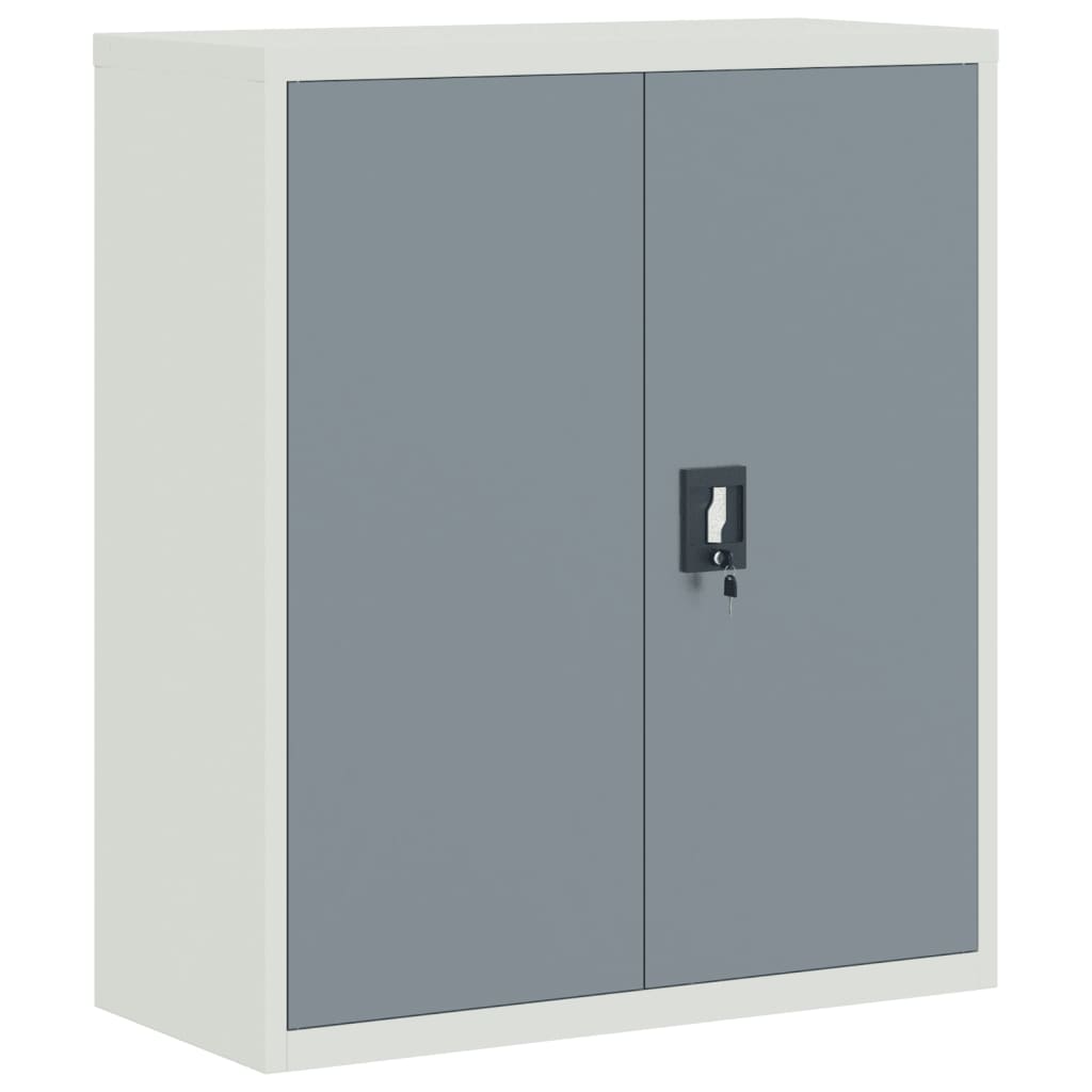 Aktenschrank Hellgrau und Dunkelgrau 90x40x105 cm Stahl