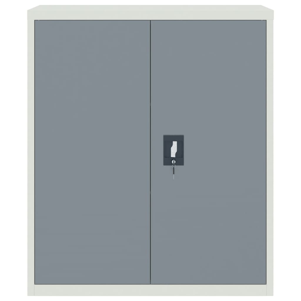 Aktenschrank Hellgrau und Dunkelgrau 90x40x105 cm Stahl