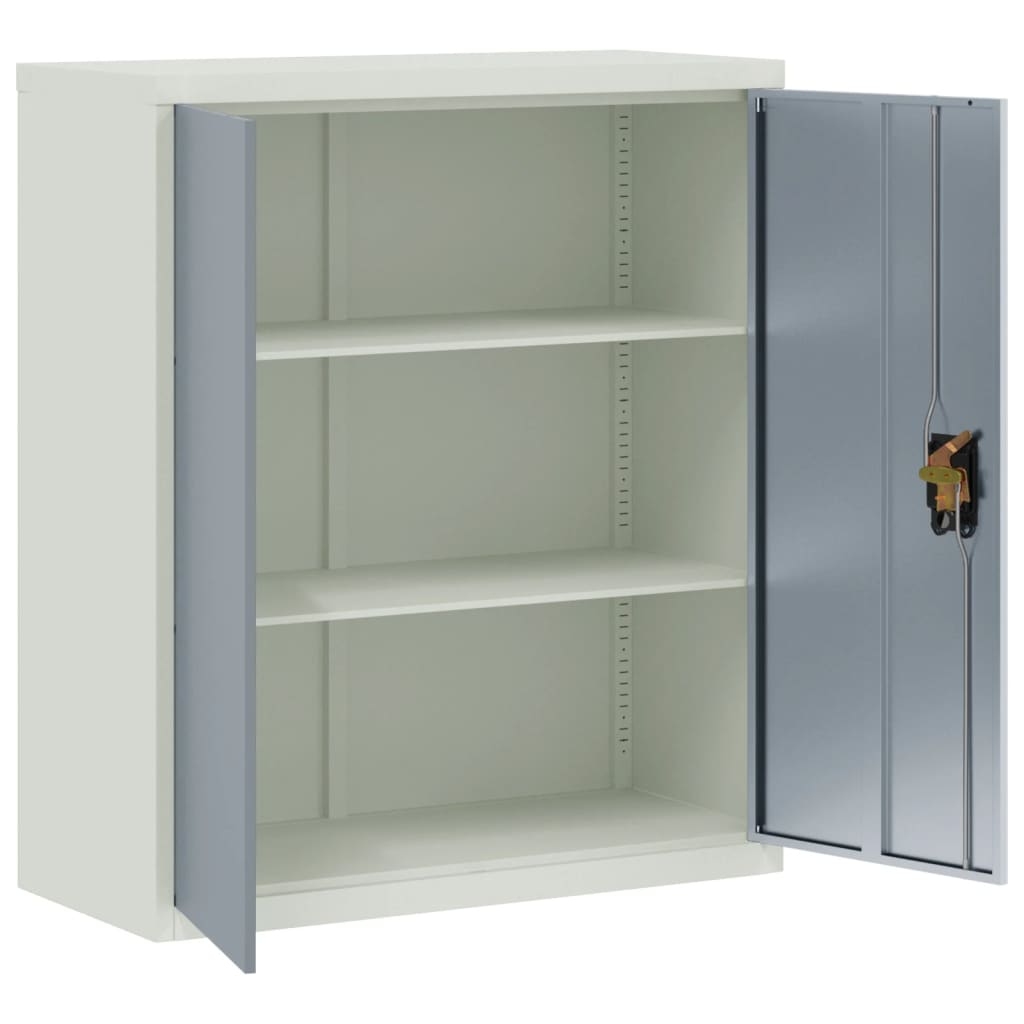 Aktenschrank Hellgrau und Dunkelgrau 90x40x105 cm Stahl