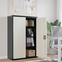 Thumbnail for Aktenschrank Anthrazit und Weiß 90x40x140 cm Stahl