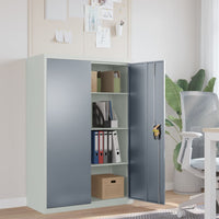 Thumbnail for Aktenschrank Hellgrau und Dunkelgrau 90x40x140 cm Stahl