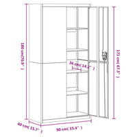 Thumbnail for Aktenschrank Schwarz 90x40x180 cm Stahl