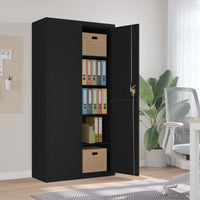 Thumbnail for Aktenschrank Schwarz 90x40x180 cm Stahl
