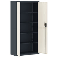 Thumbnail for Aktenschrank Anthrazit und Weiß 90x40x180 cm Stahl