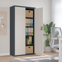 Thumbnail for Aktenschrank Anthrazit und Weiß 90x40x180 cm Stahl