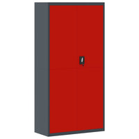 Thumbnail for Aktenschrank Anthrazit und Rot 90x40x180 cm Stahl