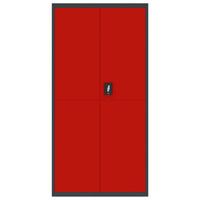 Thumbnail for Aktenschrank Anthrazit und Rot 90x40x180 cm Stahl