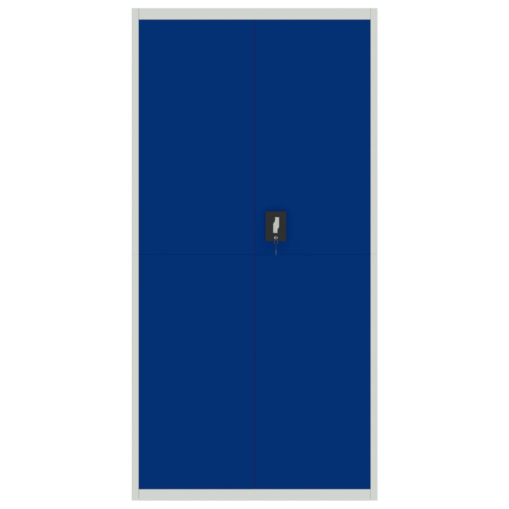 Aktenschrank Hellgrau und Blau 90x40x180 cm Stahl