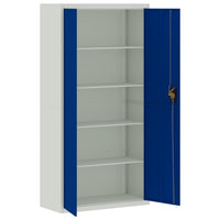 Thumbnail for Aktenschrank Hellgrau und Blau 90x40x180 cm Stahl