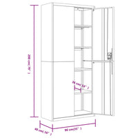 Thumbnail for Aktenschrank Weiß 90x40x200 cm Stahl