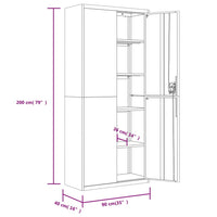 Thumbnail for Aktenschrank Schwarz 90x40x200 cm Stahl