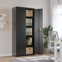 Thumbnail for Aktenschrank Schwarz 90x40x200 cm Stahl