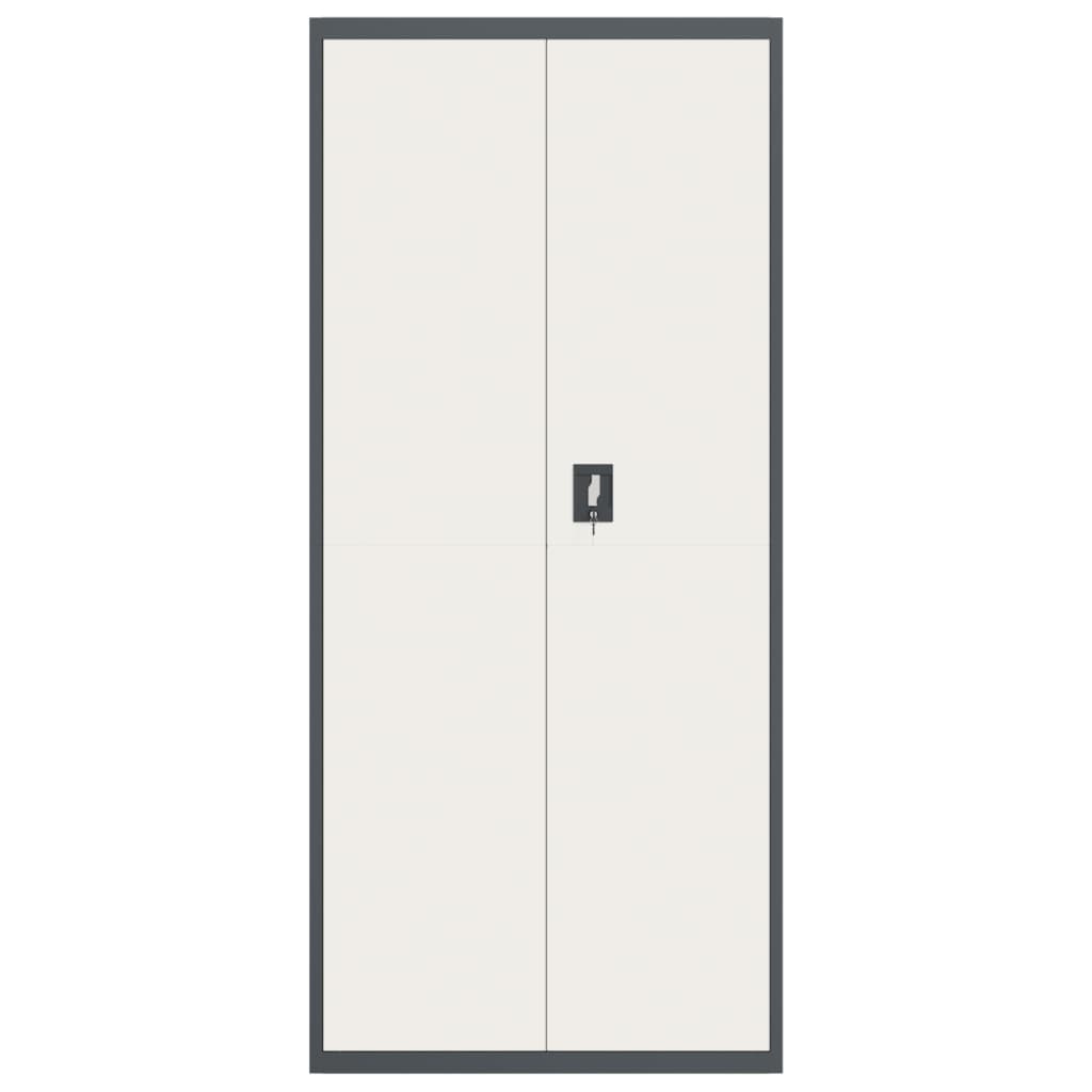 Aktenschrank Anthrazit und Weiß 90x40x200 cm Stahl