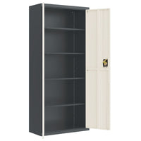 Thumbnail for Aktenschrank Anthrazit und Weiß 90x40x200 cm Stahl