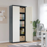 Thumbnail for Aktenschrank Anthrazit und Weiß 90x40x200 cm Stahl