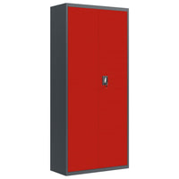 Thumbnail for Aktenschrank Anthrazit und Rot 90x40x200 cm Stahl