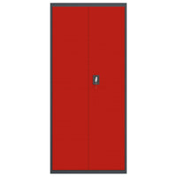 Thumbnail for Aktenschrank Anthrazit und Rot 90x40x200 cm Stahl