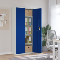 Thumbnail for Aktenschrank Hellgrau und Blau 90x40x200 cm Stahl