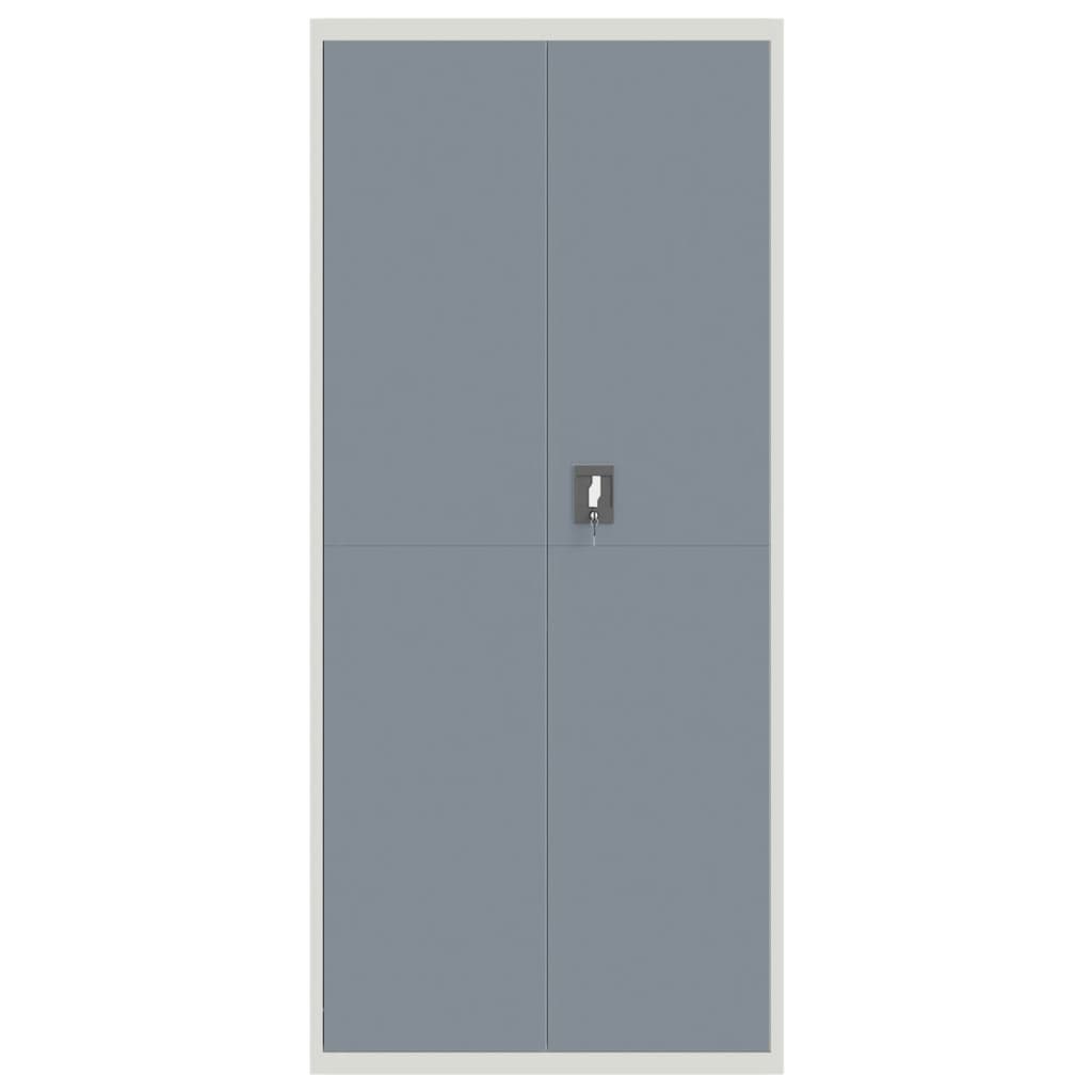 Aktenschrank Hellgrau und Dunkelgrau 90x40x200 cm Stahl