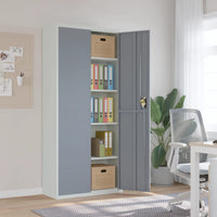 Thumbnail for Aktenschrank Hellgrau und Dunkelgrau 90x40x200 cm Stahl