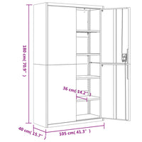 Thumbnail for Aktenschrank Hellgrau 105x40x180 cm Stahl