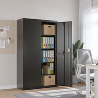 Thumbnail for Aktenschrank Schwarz 105x40x180 cm Stahl