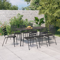 Thumbnail for 9-tlg. Garten-Essgruppe Anthrazit Stahl